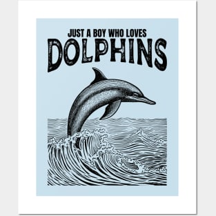 Just A Boy Who Loves Dolphins Posters and Art